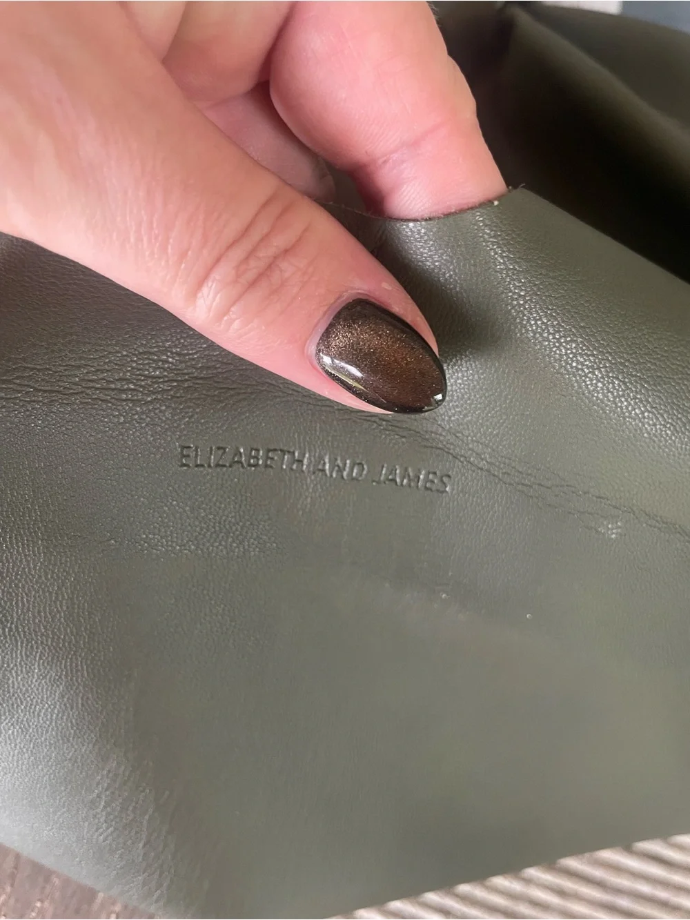 Elizabeth and James Olive Green Knotted-Top Hobo